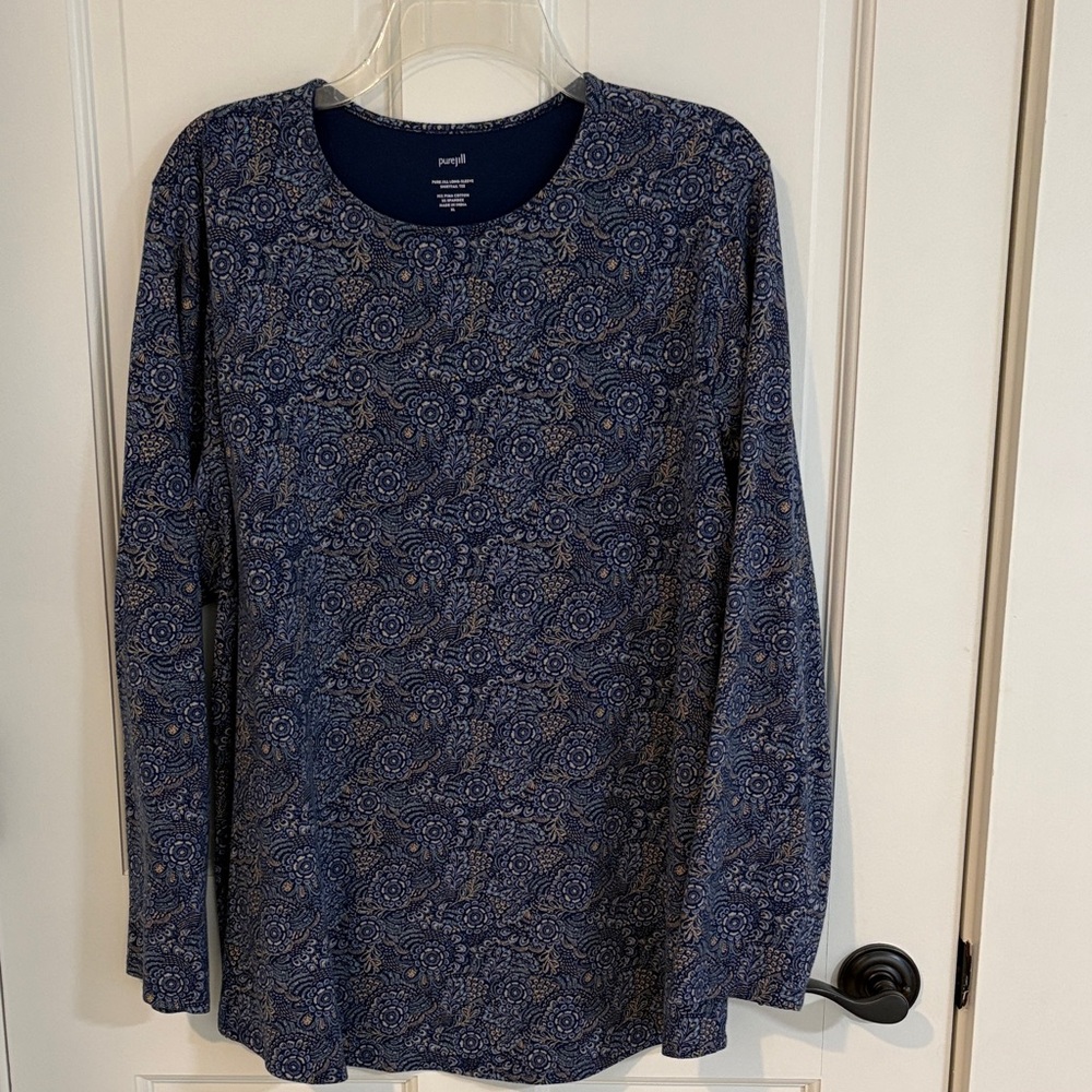 J Jill NWOT Size XL Pure Jill Long Sleeve Shirttail Tee